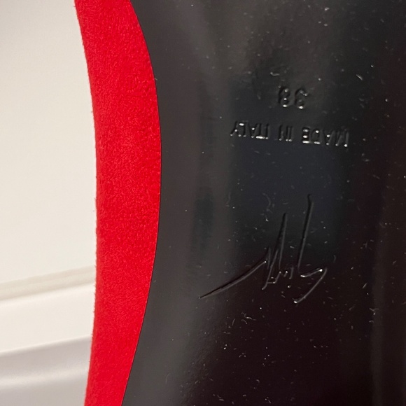 Giuseppe Zanotti Red Suede Pumps Block Heels - Picture 7 of 11